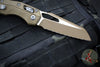 Microtech Knives- M.S.I. Ram-Lok Folder- Dark Earth Tri-Grip Injection Molded Handle- Cerakoted Dark Earth Full Serrated Edge Blade- Bead Blast Hardware 210T-3 PMCDE