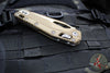 Microtech Knives- M.S.I. Ram-Lok Folder- Dark Earth Tri-Grip Injection Molded Handle- Cerakoted Dark Earth Full Serrated Edge Blade- Bead Blast Hardware 210T-3 PMCDE
