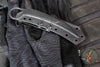 Microtech Feather Karambit Fixed Blade- Distressed Black Finish- US Flag Marked- Full Serrated Blade  215-3DBKS-FLAG