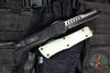 Microtech Combat Hellhound Razor OTF Knife- Jade Green G-10 Top- Black Plain Edge Blade 219R-1 GTJGS