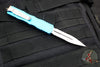 Microtech Dirac OTF Knife- Double Edge- Turquoise Handle- Stonewash Part Serrated Blade  225-11 TQ