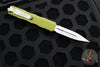 Microtech Dirac OTF Knife- Double Edge- OD Green Handle- Stonewash Full Serrated Blade 225-12 OD