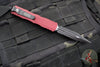Microtech Dirac OTF Knife- Double Edge- Merlot Red Handle- Black Part Serrated Blade HW 225-2 MR