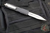 Microtech Dirac Delta OTF Knife- Black Handle- Stonewash Part Serrated Blade 227-11