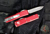 Microtech UTX-85 OTF Knife- Single Edge- Red Handle- Stonewash Blade 231-10 RD