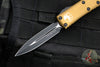 Microtech UTX-85 OTF Knife-Double Edge- Tan Handle- Black Blade 232-1 TA