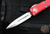 Microtech UTX-85 OTF Knife- Double Edge- Red Handle- Satin Blade 232-4 RD