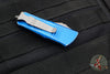 Microtech Mini Troodon OTF Knife- Double Edge- Distressed Blue Handle- Apocalyptic Blade 238-10 DBL