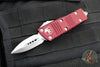 Microtech Mini Troodon OTF-Double Edge- Merlot Red Handle- Stonewash Blade 238-10 MR