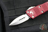 Microtech Mini Troodon OTF-Double Edge- Merlot Red Handle- Stonewash Blade 238-10 MR