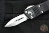 Microtech Mini Troodon OTF Knife- Double Edge- Black Handle- Stonewash Part Serrated Blade 238-11