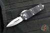 Microtech Mini Troodon OTF Knife- Double Edge- Black Handle- Stonewash Full Serrated Blade 238-12