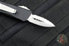 Microtech Mini Troodon OTF Knife- Double Edge- Black Handle- Stonewash Full Serrated Blade 238-12