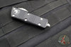 Microtech Mini Troodon OTF Knife- Double Edge- Black Handle- Stonewash Full Serrated Blade 238-12