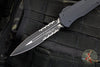Microtech 2018 Cypher OTF Knife- SMOOTH Body- Tactical- Double Edge- Black Handle- Black Part Serrated Blade 242S-2 T