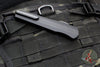 Microtech 2018 Cypher OTF Knife- SMOOTH Body- Tactical- Double Edge- Black Handle- Black Part Serrated Blade 242S-2 T