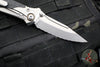 Microtech Socom Bravo- MINI- Single Edge- Bead Blast Finish Titanium Handle with Carbon Fiber Scales- Bead Blast Full Serrated Blade- Bronze Pivot Collar 260M-9 CFTI