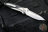 Microtech Socom Bravo- MINI- Tanto Edge-  Titanium Handle with Carbon Fiber Scales- Bead Blast Finished Part Serrated Edge- Bronze Pivot Collar 261M-8 CFTI