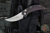Microtech Brachial Auto OTS - Single Edge Black with Stonewash Full Serrated Blade 268A-12