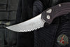 Microtech Brachial Auto OTS - Single Edge Black with Stonewash Full Serrated Blade 268A-12