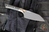 Microtech Cutlery- Santoku 4.2"- Bronze Bead Blast Titanium Bolster- Carbon Fiber Handle- Black DLC Blade 3300B-1 DLCCFS