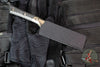 Microtech Cutlery- Santoku 4.2"- Bronze Bead Blast Titanium Bolster- Carbon Fiber Handle- Black DLC Blade 3300B-1 DLCCFS