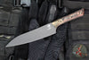 Microtech Cutlery- Utility 6"- Bronzed Titanium Bolster- Livewire Carbon Fiber Handles- Black DLC Blade 3400B-1 DLCLWCFS