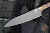 Microtech Cutlery- Utility 6"- Bronzed Titanium Bolster- Livewire Carbon Fiber Handles- Black DLC Blade 3400B-1 DLCLWCFS