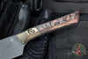 Microtech Cutlery- Utility 6"- Bronzed Titanium Bolster- Livewire Carbon Fiber Handles- Black DLC Blade 3400B-1 DLCLWCFS
