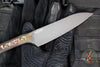 Microtech Cutlery- Utility 6"- Bronzed Titanium Bolster- Livewire Carbon Fiber Handles- Black DLC Blade 3400B-1 DLCLWCFS