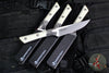 Microtech Cutlery- Steak Knife Set of Four 4.5"- Titanium Bolster- Various G-10 Handles- Stonewash Blade 3600B-10