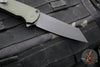 Protech Malibu Flipper- Reverse Tanto-  Green Dragon Scale Patterned Handle- Black DLC Finished Blade- Black HW 5236-Green