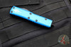 Microtech UTX-85 OTF Knife- Hellhound Edge- Blue Handle- Black Blade 719-1 BLS