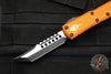 Microtech UTX-85 OTF Knife- Hellhound Edge- Orange Handle- Black Blade 719-1 ORS
