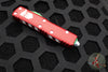 Microtech UTX-85 OTF Knife- Warhound Edge- 2023 Christmas Finished Handle- White Finished Blade 719W-1 CMAS