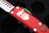 Microtech UTX-85 OTF Knife- Warhound Edge- 2023 Christmas Finished Handle- White Finished Blade 719W-1 CMAS