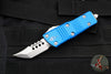 Microtech Mini Troodon OTF Knife- Hellhound Edge- Blue Handle- Stonewash Blade 819-10 BLS