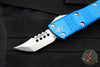 Microtech Mini Troodon OTF Knife- Hellhound Edge- Blue Handle- Stonewash Blade 819-10 BLS