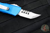 Microtech Mini Troodon OTF Knife- Hellhound Edge- Blue Handle- Stonewash Blade 819-10 BLS