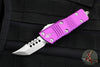 Microtech Mini Troodon OTF Knife- Hellhound Edge- Violet Handle- Stonewash Blade 819-10 VIS