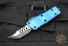 Microtech Mini Troodon OTF Knife- Hellhound Edge- Blue Handle- Black Blade 819-1 BLS