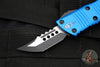 Microtech Mini Troodon OTF Knife- Hellhound Edge- Blue Handle- Black Blade 819-1 BLS