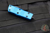 Microtech Mini Troodon OTF Knife- Hellhound Edge- Blue Handle- Black Blade 819-1 BLS
