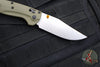 Benchmade Taggedout- OD Green G-10 Handle- Orange Backstrap And Thumbstud- Satin Finished Blade 15536