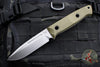 Benchmade Bushcrafter Fixed Blade- OD Green G-10- Stonewash Blade- Black Leather Sheath Model 163-1