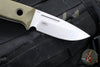 Benchmade MINI Bushcrafter Fixed Blade- OD Green G-10- Stonewash Blade- Black Leather Sheath Model 165-1