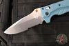Benchmade Adira Axis Lock Folding Knife- Depth Blue Polymer Handle- Magnacut Stonewash Serrated Blade 18060S