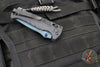 Benchmade MINI Adira Axis Lock Folding Knife- Tempest Gray Grivory Handle- Blue Titanium Finished Magnacut Blade 18065BT-01