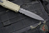 Benchmade Claymore OTF Auto Knife- Double Edge- Green Body- Gray Part Serrated Edge Blade 3370SGY-1
