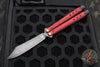 Benchmade Necron Butterfly Balisong- Ruby Red G-10 Handles- Black DLC Scimitar Edge 99BK-1